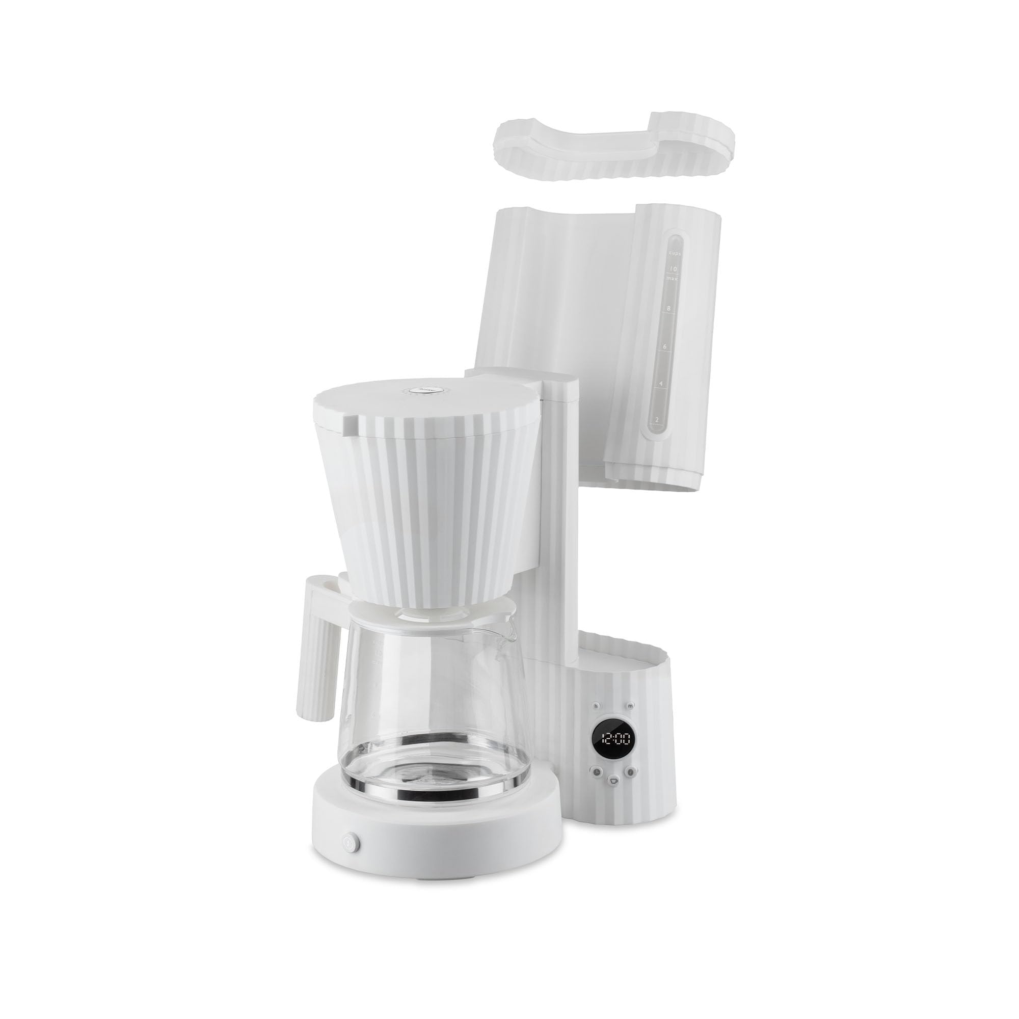 Alessi Plissé MDL14 B - Macchina per Caffè Filtrato di Design, Funzione di Avvio Automatico, in Resina Termoplastica, Spina Europea 1100 W, 150 cl, Nero