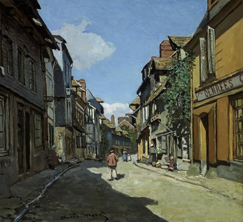 Peinture pour décoration salon Monet Rue De La Bavole Honfleur 60x90