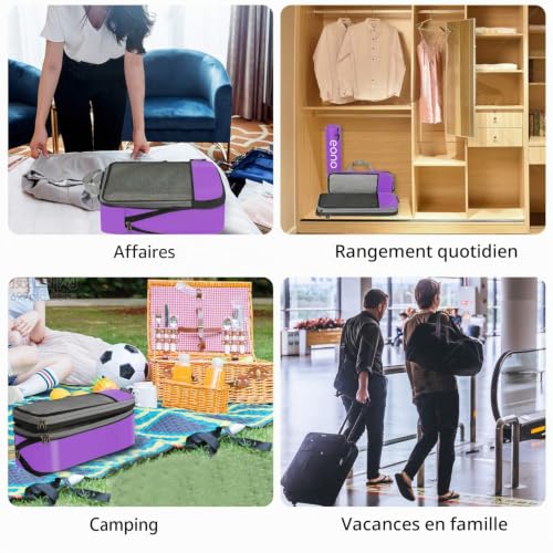 Eono Lot de 3/4/6 Organiseurs de Bagage Bagage Sac Compression pour Voyage Maquillqage Vêtement Sac Organisateur Rangement de Valise Compression Packing Cubes – vue 7