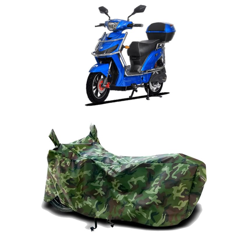 Image of DUFFEL-100% Heat Protection Two Wheeler Bike /Scooty Body Cover for Avan Motors Xero Plus Water Resistance /UV-Rays /Birds Dropping /Scratchproof /Dust Proof /Waterproof[Green Jungle Print]