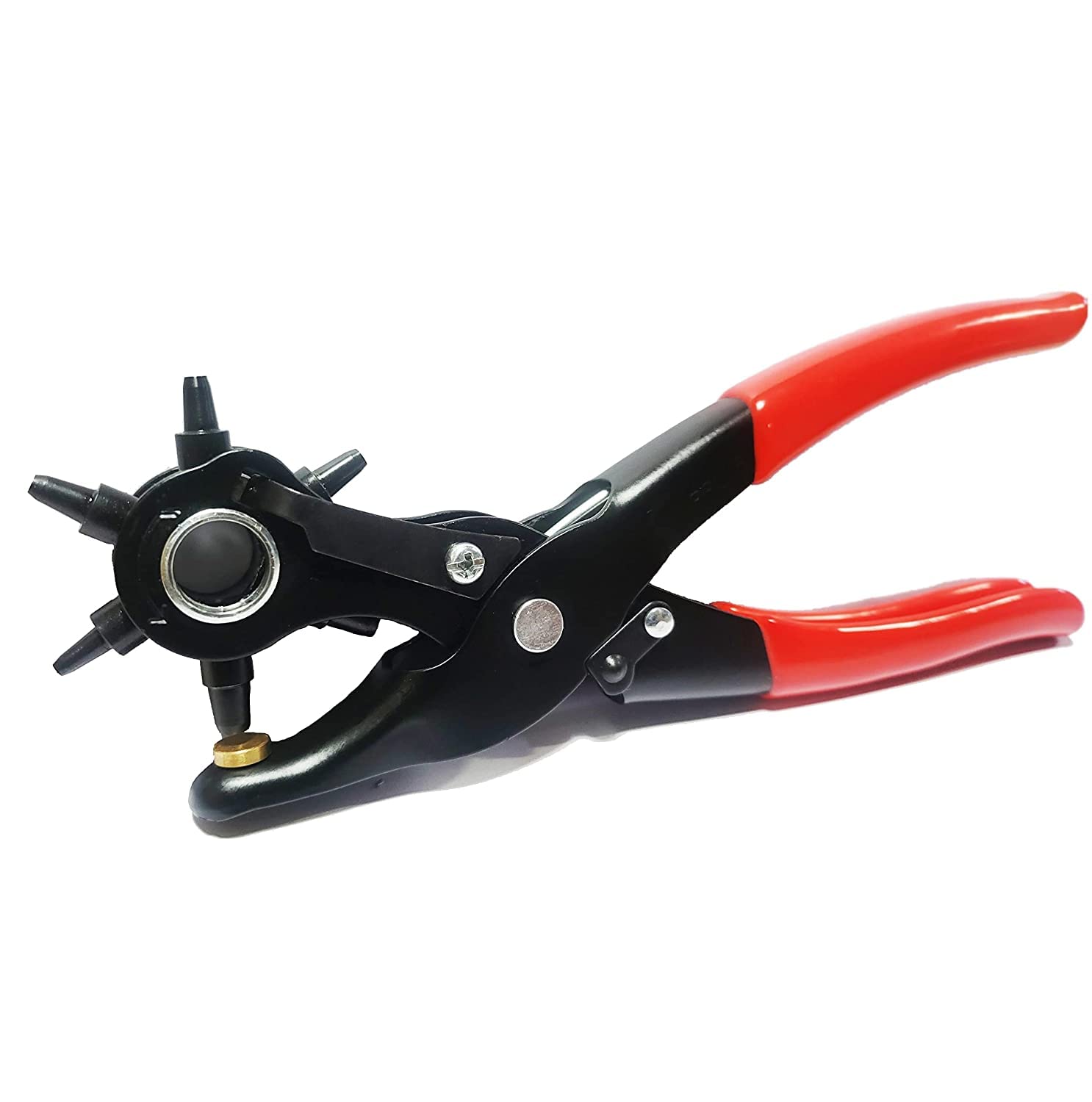KNYUC MART Punch Hole plier Hand Tool Metal revolving Heavy Duty Puncher/Punching Machine with Grip for Leather Belts, Watch Bands, Bags, Dog Collars, Fabric, or Craft Projects (Metal) (B09M8TDM1Z) Amazon Price History, Amazon Price Tracker