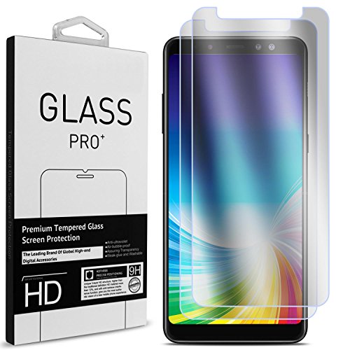 Galaxy A8 Plus Screen Protector, CoverON 2 Piece Premium Slim Fit Tempered Glass Screen Protectors for Samsung Galaxy A8 Plus 2018 - HD Clear