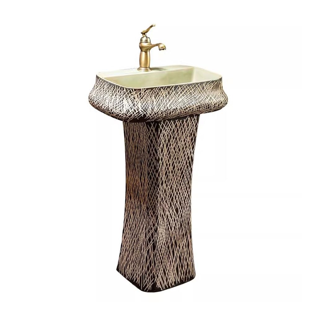 Outdoor Square Column Wash Basin Villa Courtyard Bathroom Bathroom Bowl Sink