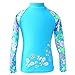 TFJH E 1PCS Girls Long Sleeve Swimsuit UPF 50+ Rashguard 5-6 Years S197 Blue