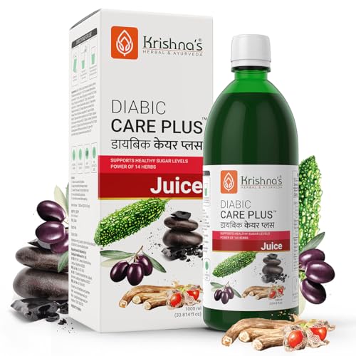 Image of Krishna's Diabic Care Plus Juice with 14 Herbs - Natural Support for Blood Sugar Levels | Herbal Formula for Energy & Wellness - 1000 ml