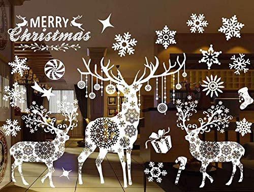CICADAS Natale Vetrofanie Adesivi Murali Rimovibile Fai da te Finestra Decorazione (Style 4)