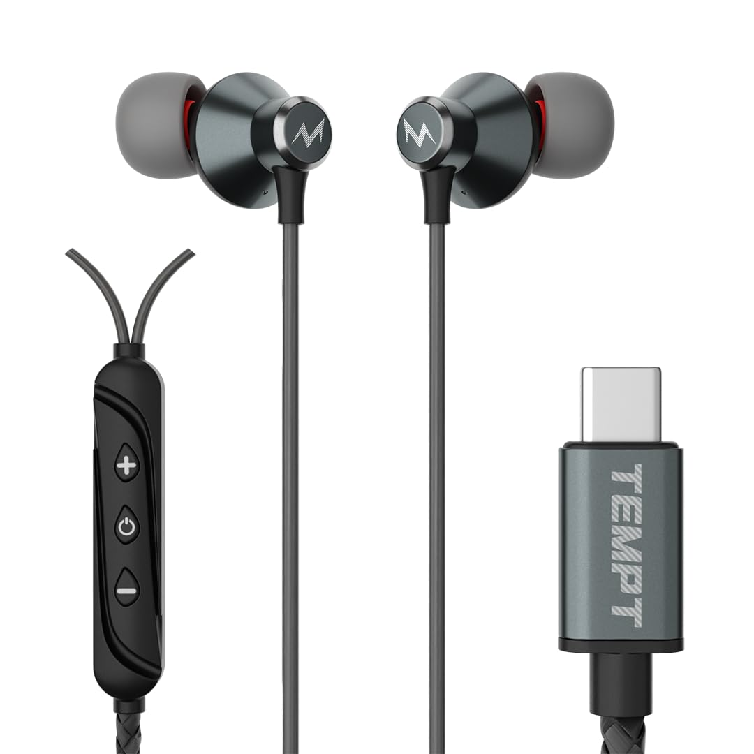 TEMPT Zen-C Wired Earphone, Newly Launched in-Ear Type-C Earphone 12mm Drivers Copper Terminals, In-Line Button Controls & Mic for Crystal Clear Calling, for iPhone 15, Samsung & Type C Devices (Grey) (B0D5R6SK56) Amazon Price History, Amazon Price Tracker
