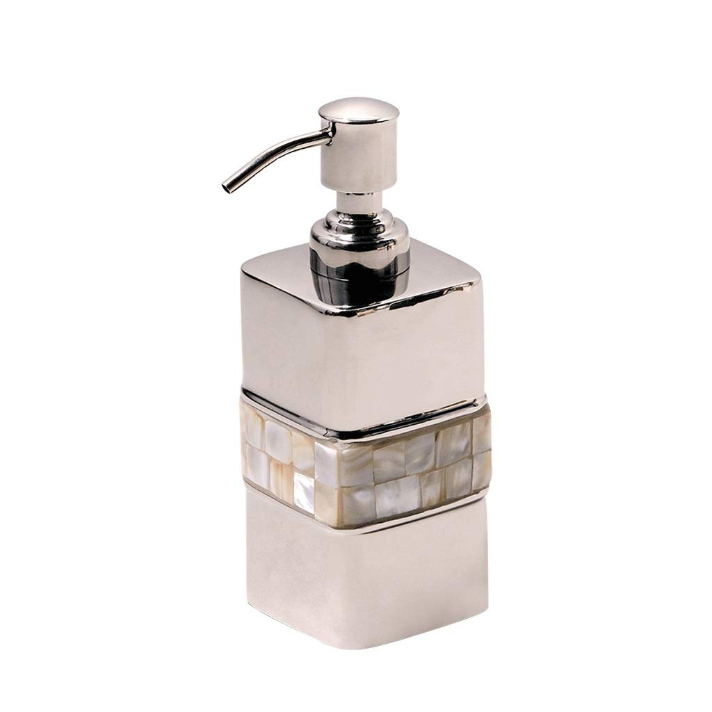 Dispenser di sapone da appoggio, contenitori per liquidi con anello decorativo per pompa doccia in acciaio inossidabile creativo 700 ml/23,7 once per dispenser di sapone da bagno