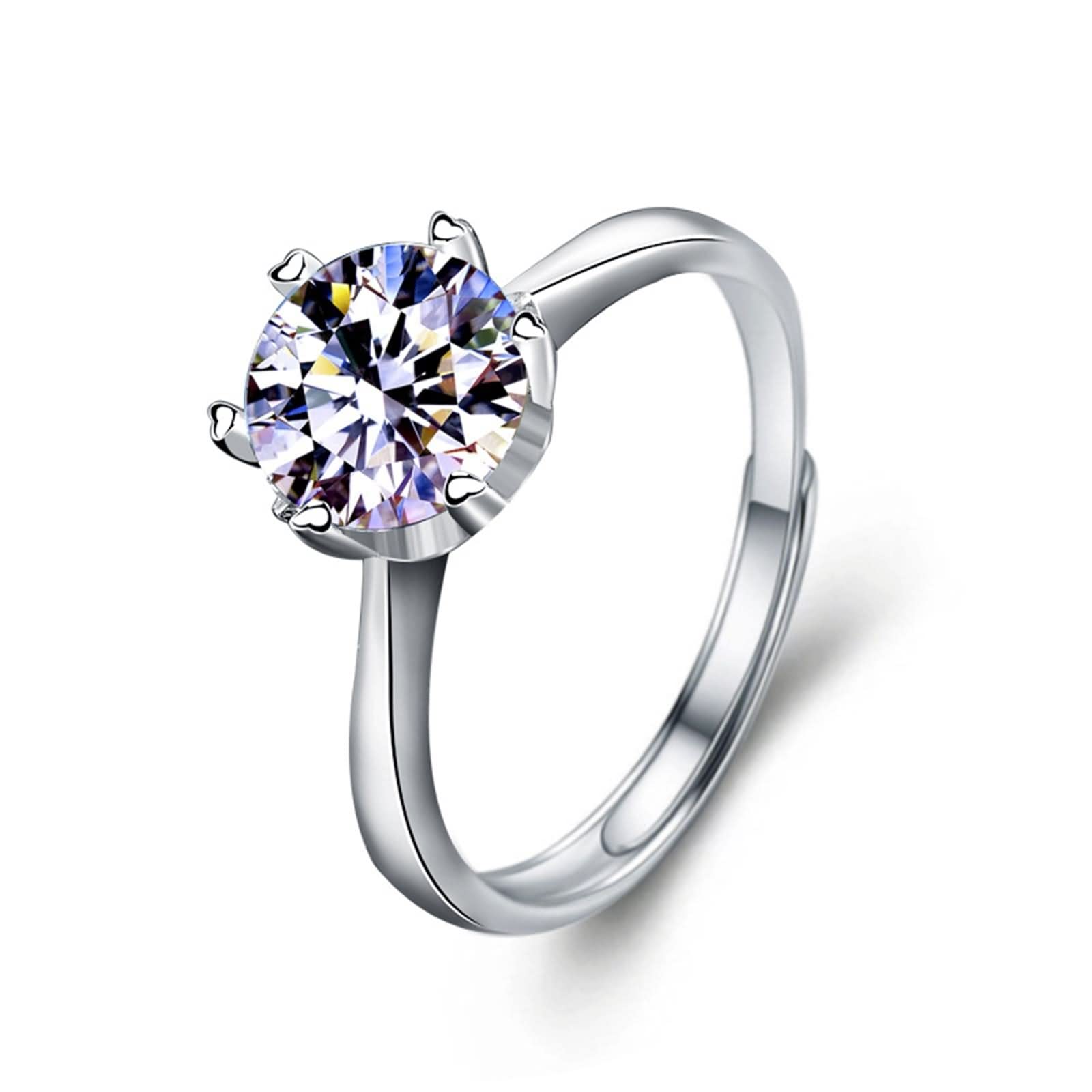 Bagues en Argent pour femmes à porter au quotidien avec une moissanite 6 griffes