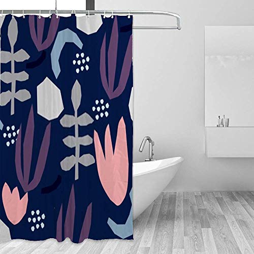 Rideau de douche anti éclaboussures polyester lavable pour tringle standard