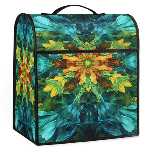 Coffee Maker Cover Abstract Mandala Bohemia Kitchen Appliance Covers Small Appliance Covers Blender Cover Juicer Cover Dust Covers for Kitchen Appliances with Top Handle and Pockets,Washable,C245