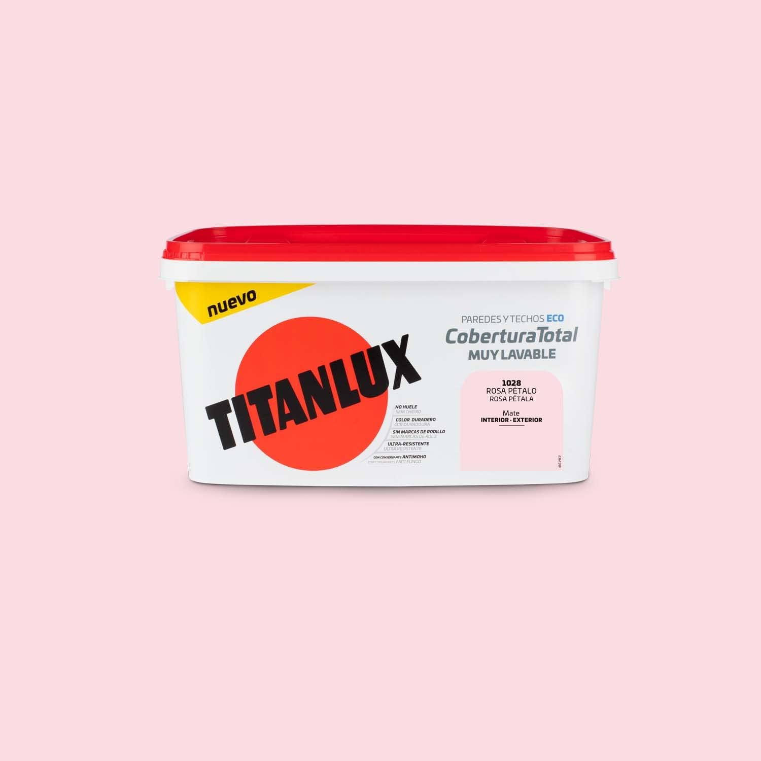 Titanlux Cobertura Total pintura para paredes Rosa Petalo 4L