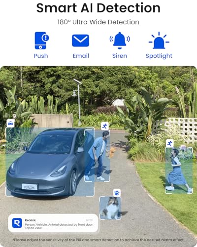 Image of REOLINK 4K Solar Outdoor Camera, Dual-Lens 8MP Wireless Camera, ColorX Night Vision, Smart People /Vehicle /Animal Detection, No Subscription, Local Storage, Wi-Fi 6, Argus 4 Pro SP with Home Hub