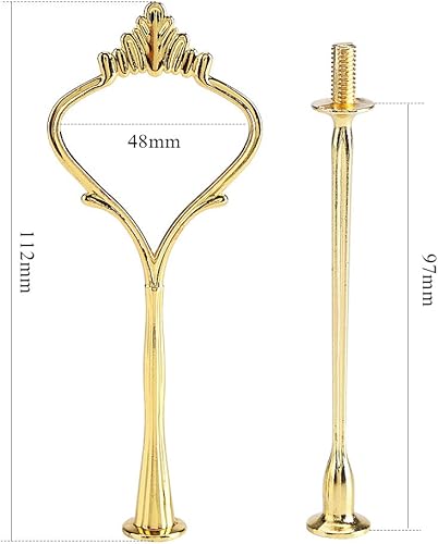 Miniatura 3 de Alvinlite 1 juego de 2 niveles de corona para tartas, soporte de placa para tartas, soporte para tartas, soporte para tartas, accesorios para bodas