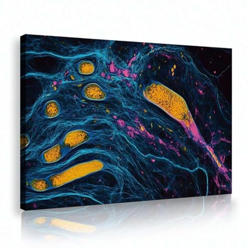 Peinture abstraite texturée sur toile haut de gamme affiche rustique bleu rose 70x90 cm