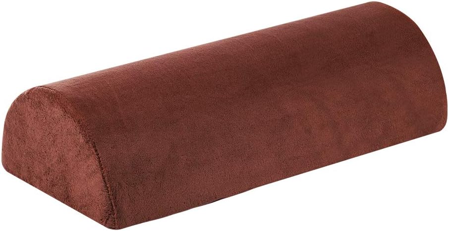 Memory Foam Bolster Pillow for Neck Back Lumbar Spine Legs Knee Pain Relief Pillow Support Multi-use (Brown)