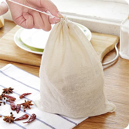 10 Bolsas de Algodón Reutilizables con Cordón 8x10 Inch miniatura 7