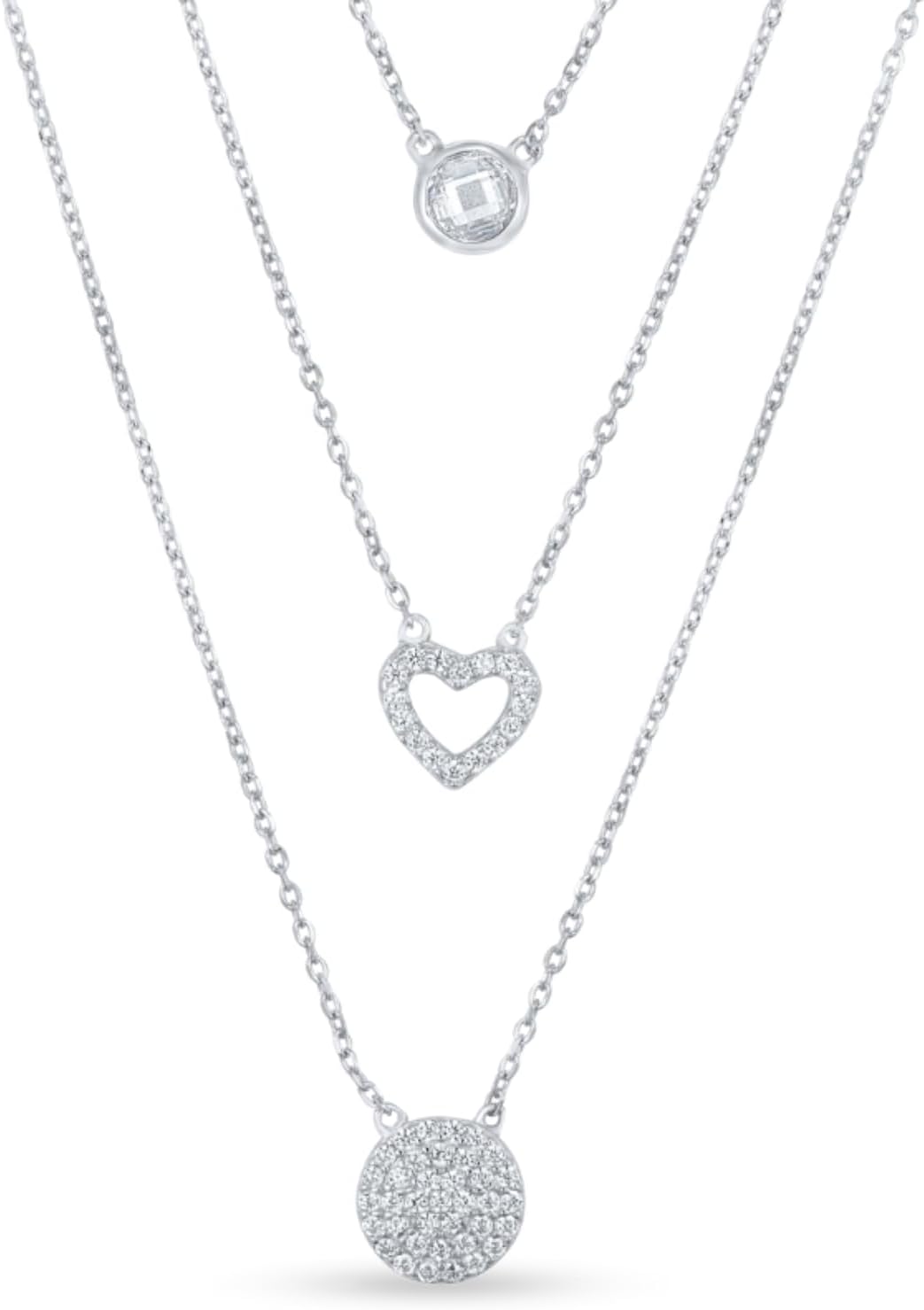 KOURA 925 Sterling Silver Pendant Necklace for Women & Girls - BIS Hallmark Certified Jewelry - Elegant Crystal Design - Quality Silver Necklace - Ideal Gift Choice for Birthday Anniversary etc.