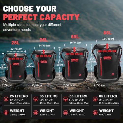 Bolsa seca impermeable mochila 35L, mochila resistente con cierre enrollable miniatura 2