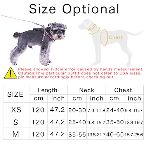 Pawz Road Leopard Pet Leash Collar Harness Set Pink M #TOP5