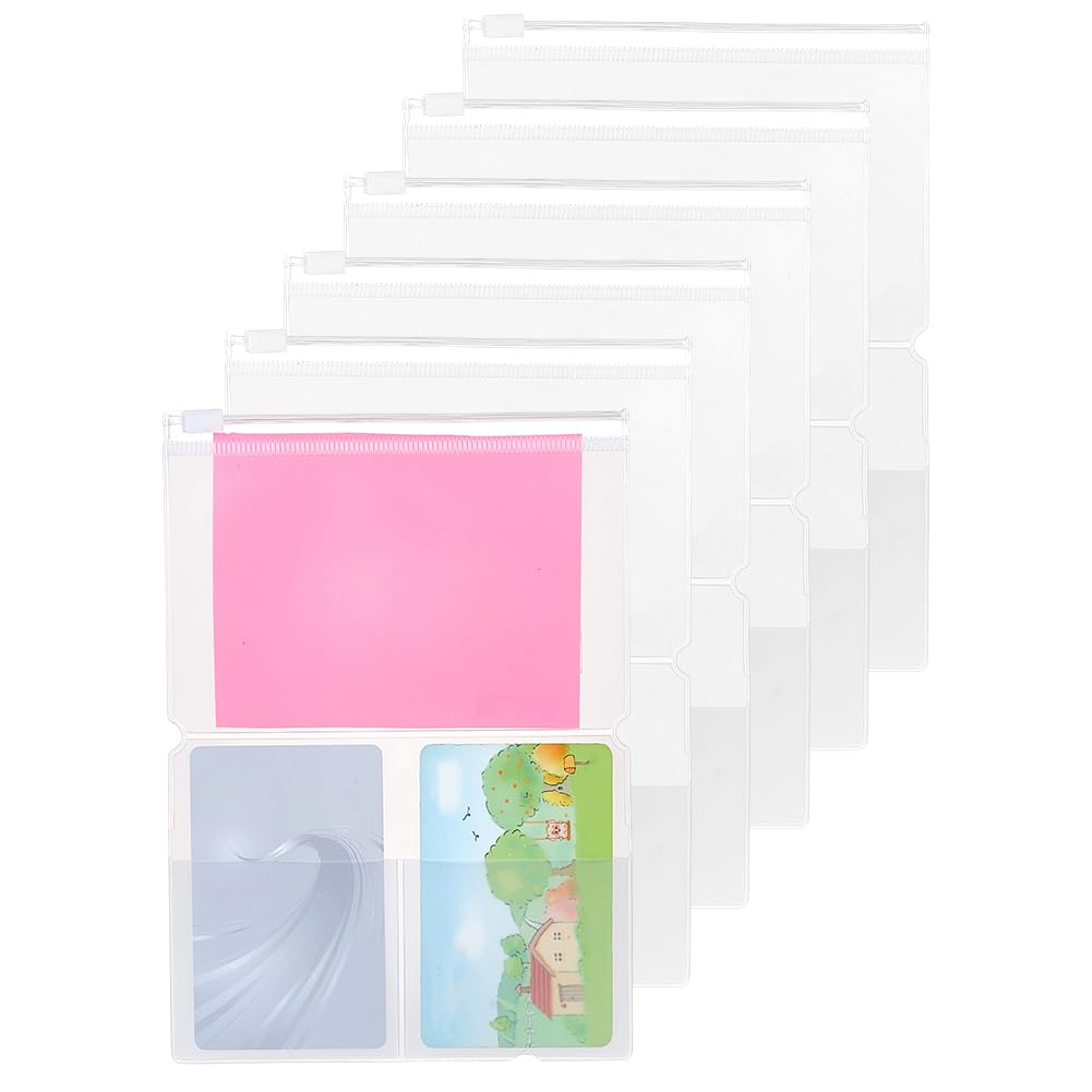 AHANDMAKER 6 Pack Clear Inserts Pouch 4 Insert Zipper Pocket Refill Clear Zipper Pocket for Refillable Travel Journals Notebook Planners Accessories, Size - 7" x 5.1"