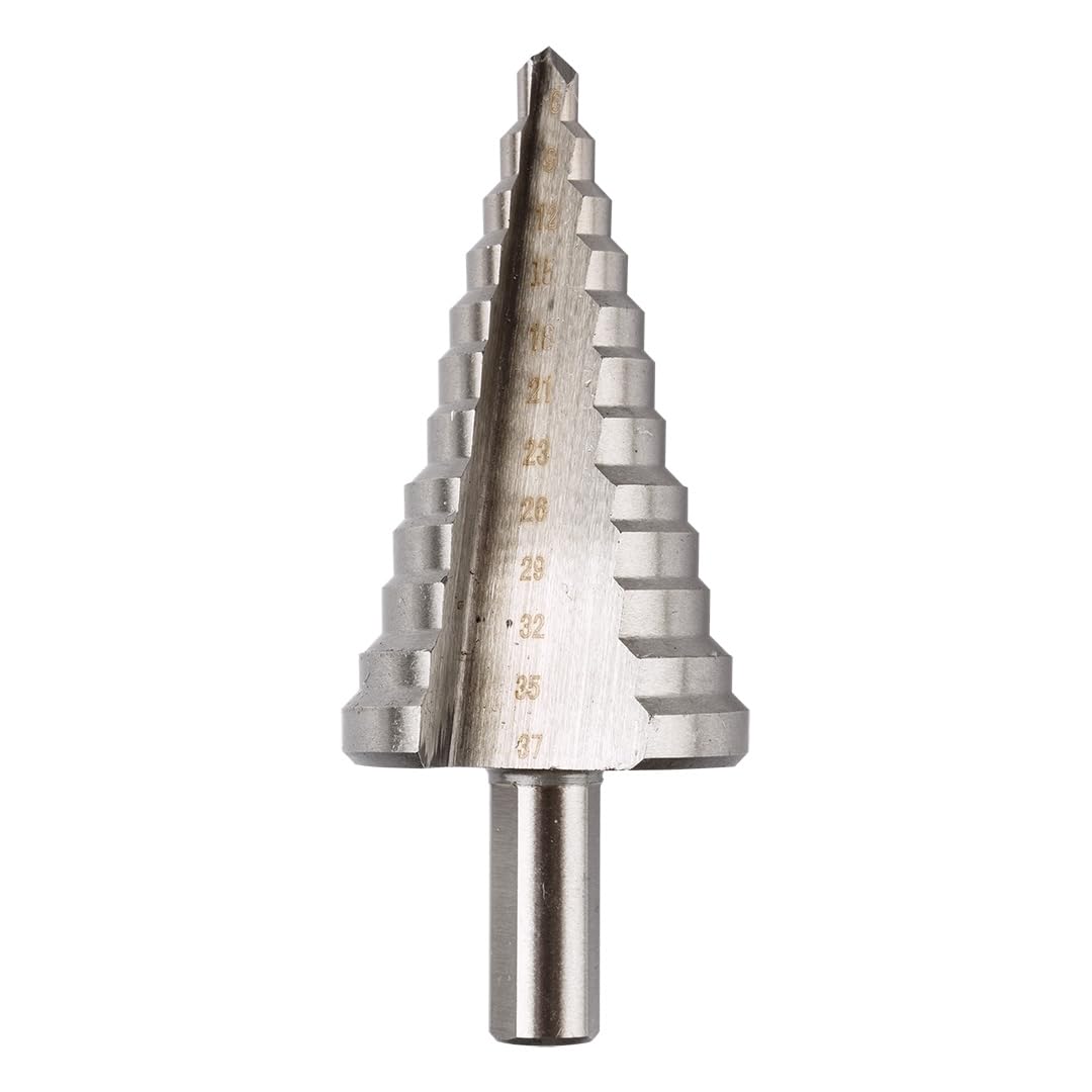 GRAPHITE Foret étagé hélicoïdal HSS 6-37 mm – Foret conique idéal pour la tôle, le plastique et le bois – Pour couper les forets multitrous, forets étagés métalliques