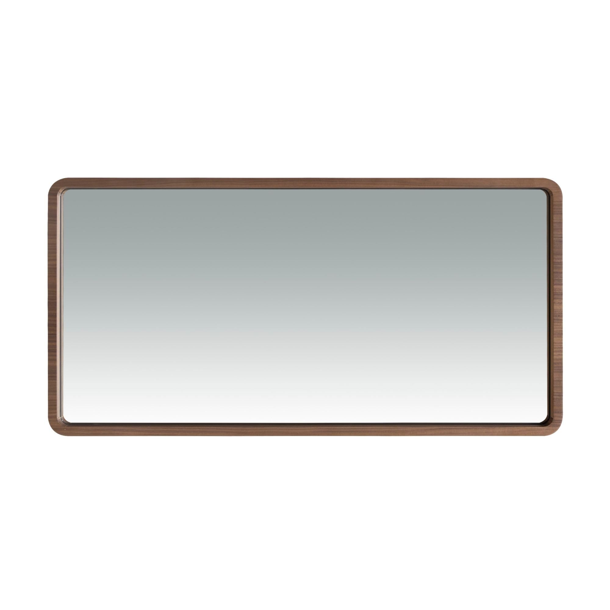 Angel Cerdá – Specchio da Parete Moderna Rettangolare con Cornice in Legno Noce | Grande Specchio di Design per Soggiorno, Camera da Letto o Ingresso | Decorazione Elegante | 100 x 50 x 7 cm
