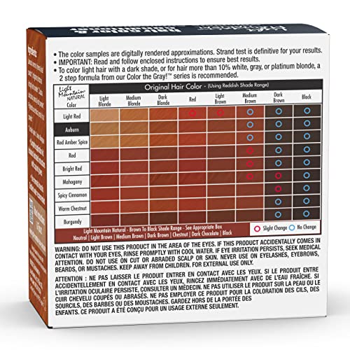 Light Mountain Henna Hair Color & Conditioner - Auburn Hair Dye for Men/Women, Organic Henna Leaf Powder and Botanicals, Chemical-Free, Semi-Permanent Hair Color, 4 Oz