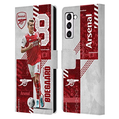 Arsenal FC Martin Ødegaard Étui Portefeuille en Cuir Samsung S21+ 5G