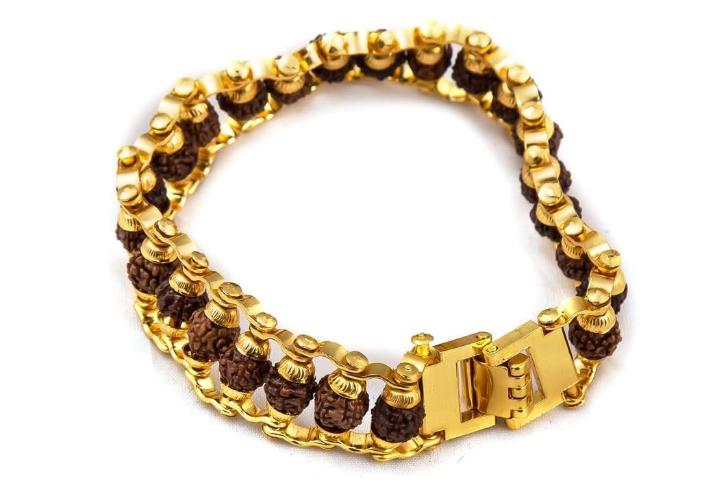 Astro Cart Gold Plated 5 Mukhi Modern Rudraksha Bracelet Modern Rudraksha Bracelet Chain रुद्राक्ष ब्रेसलेट गोल्ड प्लेटेड 5 Mukhi Rudraksha Wrist Bracelet Trending Rudraksha Bead Bracelet for  (B0CZRR9ZD9) Amazon Price History, Amazon Price Tracker
