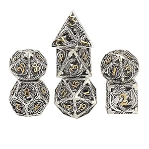 Dnd dobbelstenen set Metalen dobbelstenen DND Set Rollenspel D & D 7 PUTE Koper Hollow Polyhedral Dice Geschikt voor…