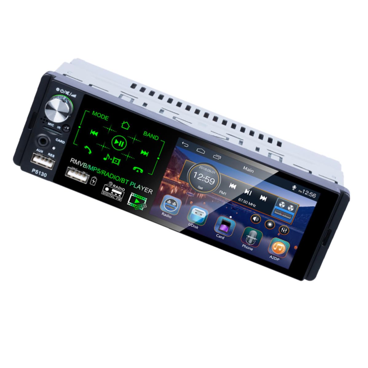 OSALADI Reproductor de 4,1 Pulgadas Pantalla Táctil Capacitiva para Coche, Estéreo, Memoria de Apagado, Plástico y Metal, Negro, Dc12v, Radio 87,5-108mhz