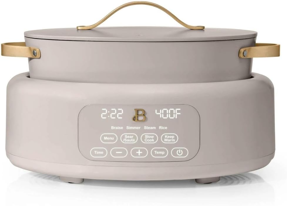 Beautiful 10-in-1 Electric Multi-Cooker, 6-Quart, Digital Display, Non-Stick Pot, One-Touch Control, 10 Cooking Functions (Porcini Taupe) Beautiful 10-in-1 Electric Multi-Cooker, 6-Quart, Digital Display, Non-Stick Pot, One-Touch Control, 10 Cooking Functions (Porcini Taupe)