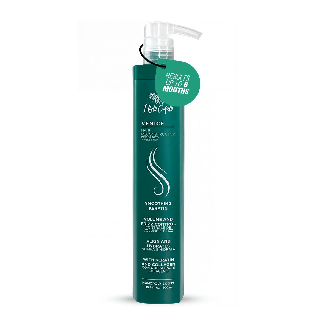 I Belli Capelli Venice Organic Keratin Hair Treatment Straightening in 1 Step - Formaldehyde Free, Organisches Keratin, Keratin Para Alisar El Pelo Sin Formol, Brazilian Keratin (16.9 Fl Oz/ 500 ml)