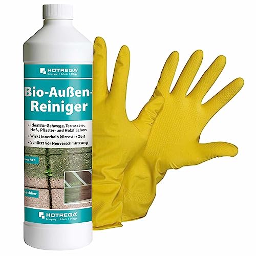 Hotrega Bio-Außen-Reiniger Set 1L Handschuhe