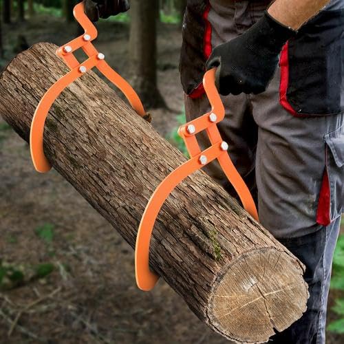20 Pouces (Environ 50,8 cm) Pince Forestière pour Troncs, Pince de Levage pour Bois Bàches, Mandrins de Serrage, Outils pour Soulever et Transporter le Tronc D'arbre
