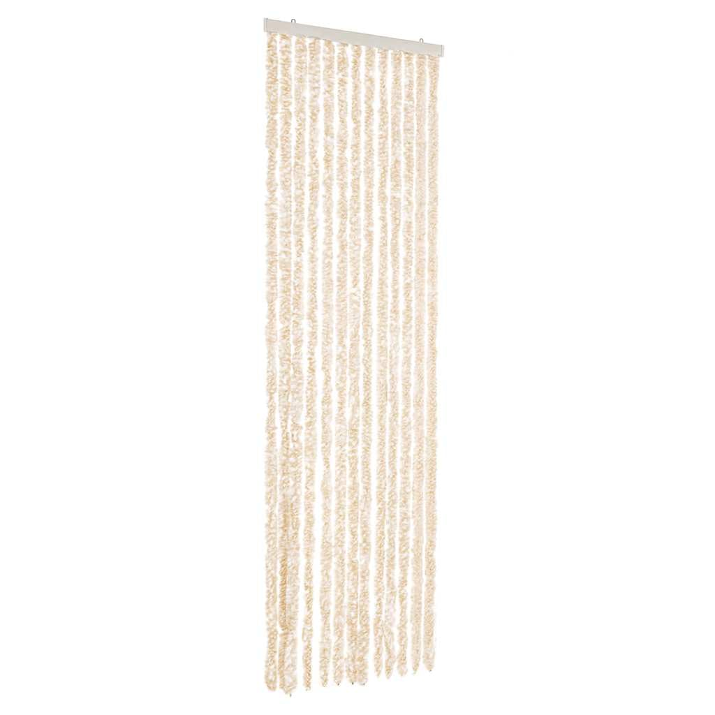 Vidaxl Beige And White Fly Curtain 56X200 Cm Chenille