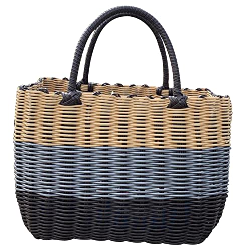 Happyyami Woven Basket Decorative Sundries Container Multipurpose Storage Basket for Home Office Picnic and Events Lightweight and Portable Design