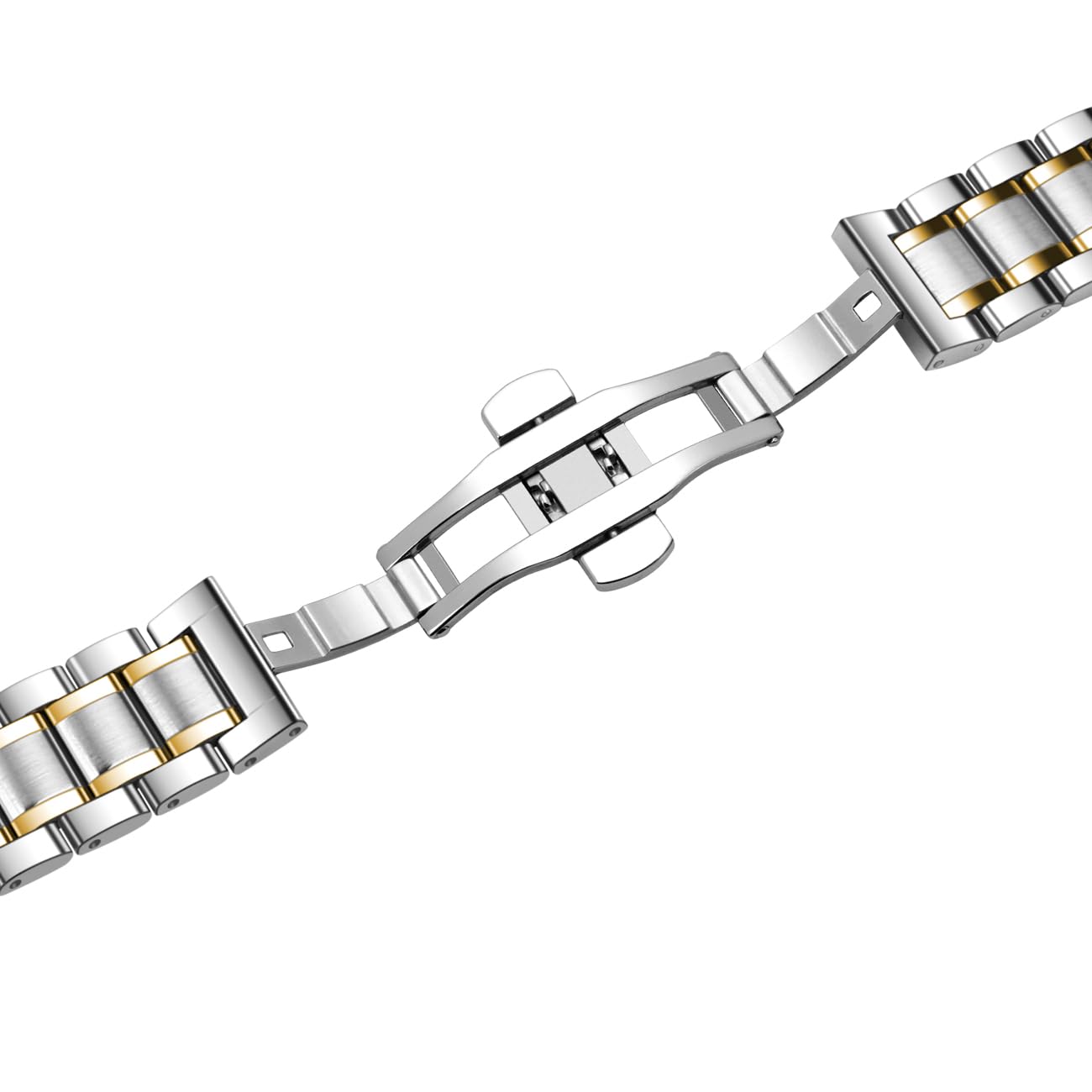 Universelles Metall-Uhrenarmband, passend für die meisten Tranditionalen, 21 mm Schnellverschluss-Edelstahl-Armbänder mit gebogenen Endstücken, klassisches Ersatzarmband für Männer und Frauen