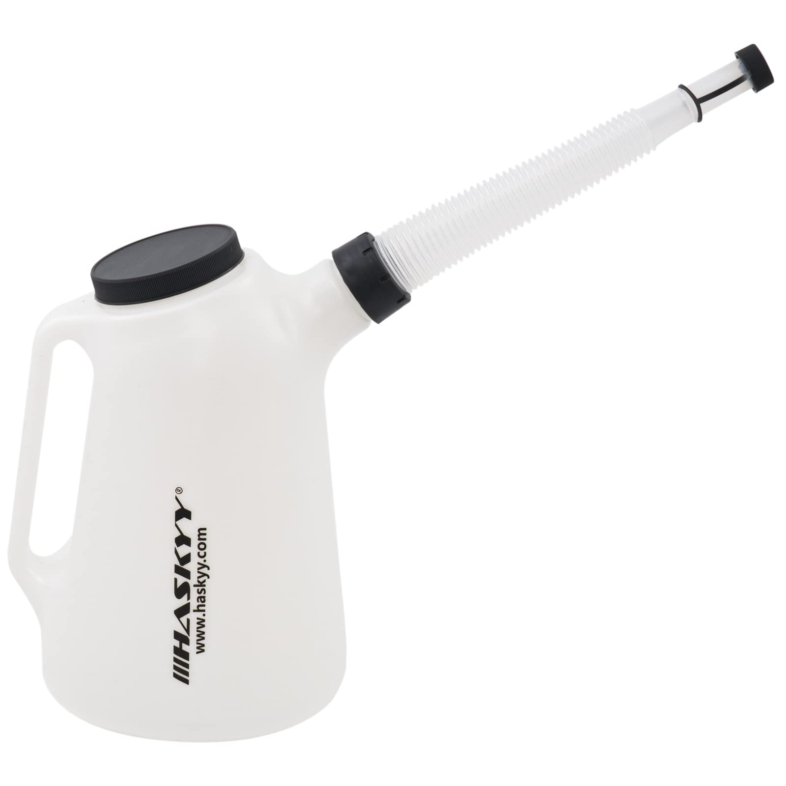 HASKYY Ölkanne 1,2,3,4,5,6,8, L Füllkanne Messbecher Messkanne Wasserkanne (5 Liter) Weiß