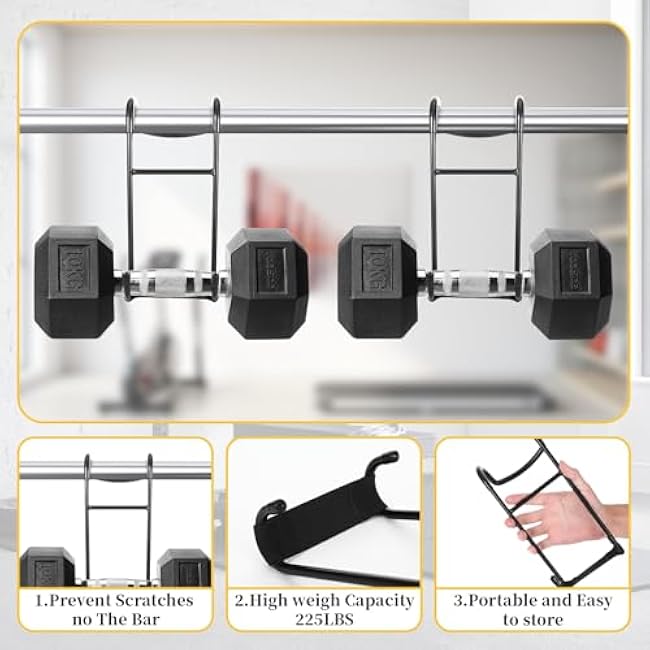 2 Pack Dumbbell Spotter Hooks, 225lbs Dumbbell Rack, Barbell Rack, Barbell Holder, Strength Training Dumbbell Racks, Lifting Hooks, Dumbbell Spotter, Weight Lifting Hook, Shoulder Press