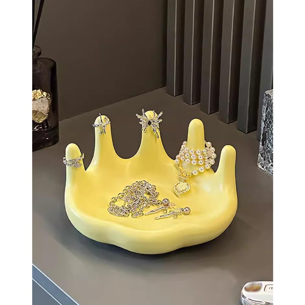Bandeja de joyería cosmética para decoración de Mesa de Centro, Organizador de Llaves, teléfono, Monedas, Relojes, Soporte para Dulces, Bandeja para Llaves, Escultura de Palma de c