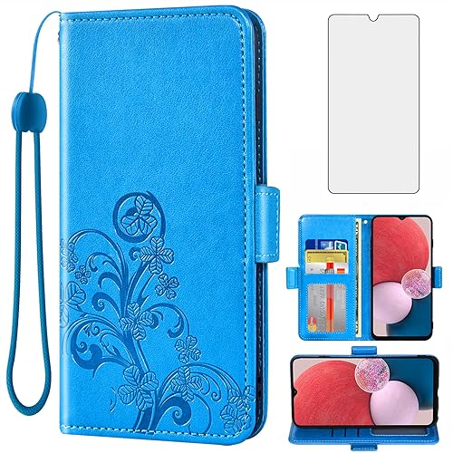 Funda tipo cartera Samsung Galaxy A13 4G protector de pantalla de vidrio templado