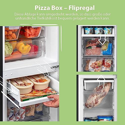 Comfee RCB169DK2(E) Kühl-/Gefrierkombination/150 cm Höhe/Low Frost/Einstellbare Kühlschranktemperatur/LED-Licht/195 kWh/Jahr/115L Kühlteil/59L Gefrierteil/Schwarz – Bild 6