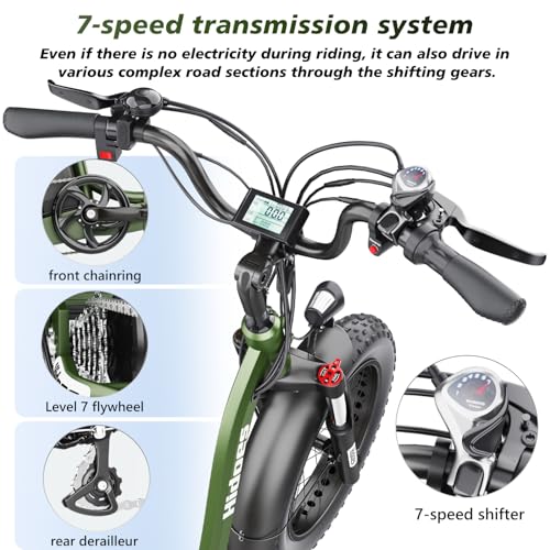HIDOES ET1 Electric Tricycle Adult 20 x 4.0 Inch Fat Tyre Cargo Bike - Image 6