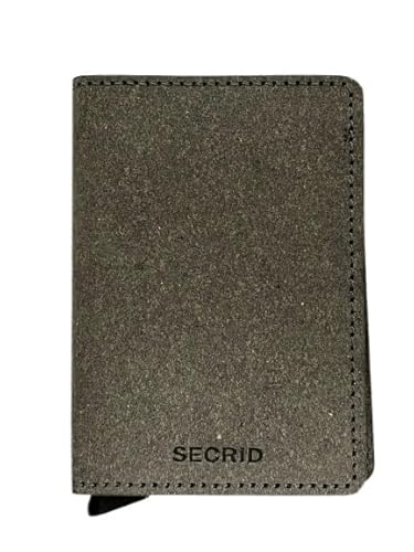 Secrid Slim Wallet, Recycled Stone, Genuine Leather with RFID Protection, Holds up to 12 Cards