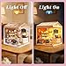 Loyratche Bread Shop Miniature House Kit with LED Light, DIY Mini Dollhouse with Roof & Dust Covers for Mini Figures Tiny House Toy for Adults