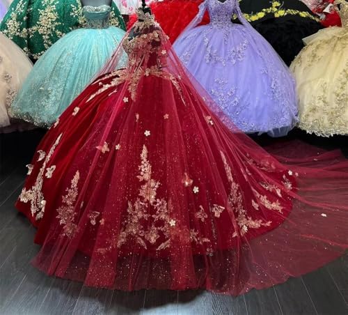 ZVOCY Velvet Quinceanera Dresses Gold Lace Butterfly Applique Ball Gown Off Shoulder Sweet 15 16 Masquerade Princess Dresses3