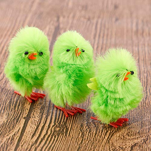 Pequenos e fofos pintinhos de páscoa de chenille, pacote com 36, galinhas de entretenimento, pintinh