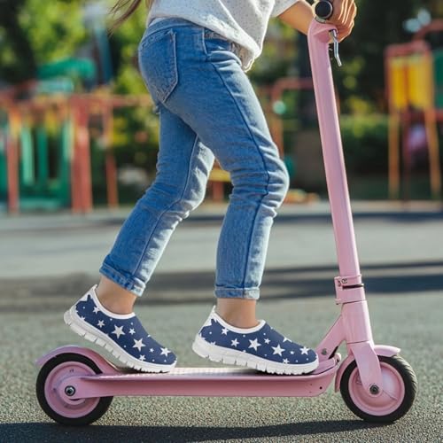 Kids Slip On Shoes Boys Girls Soft Loafers Lightweight Non Slip Walking Shoes Casual Sneakers for Outdoors White Sole Size 11-154